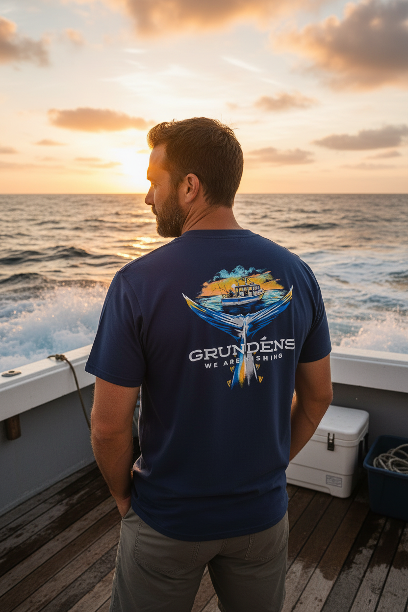Playera Grundens Tuna Tailscape Algodón
