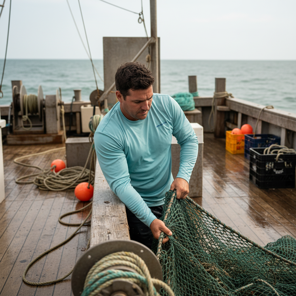Playera Grundens Logo Boat Tech