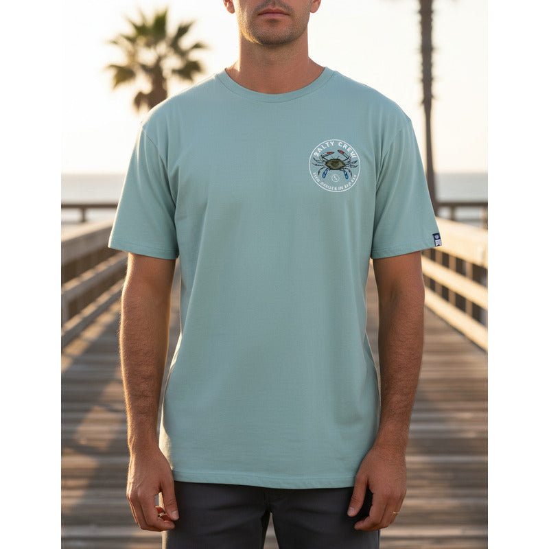 Playera Salty Crew Blue Crabber