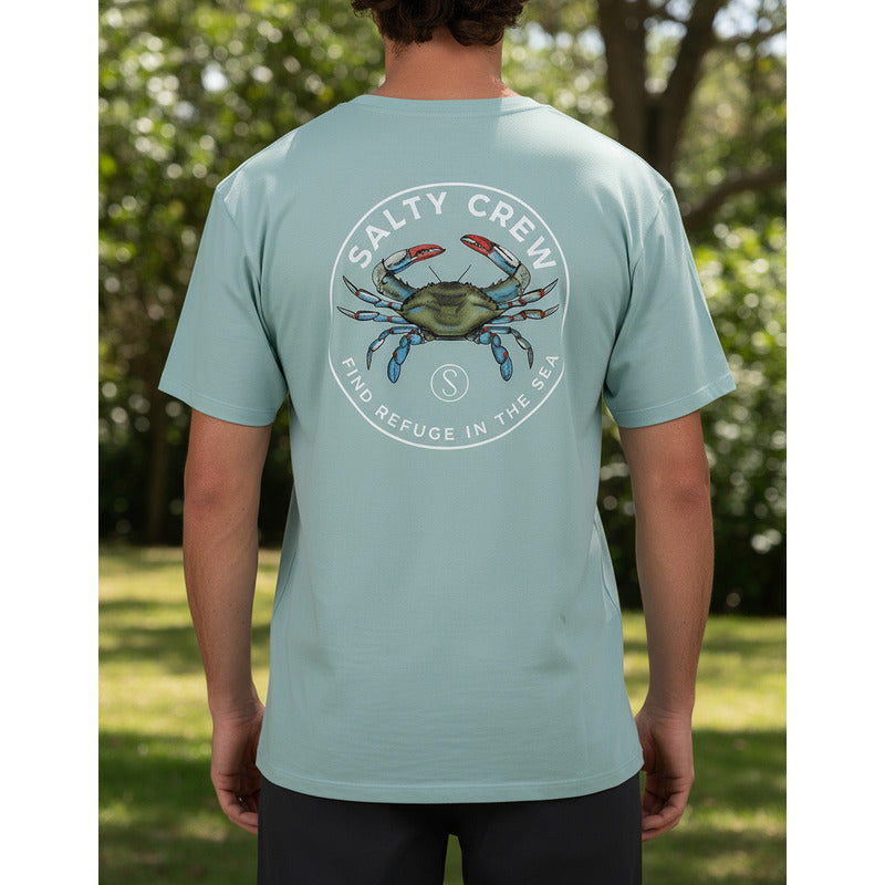 Playera Salty Crew Blue Crabber