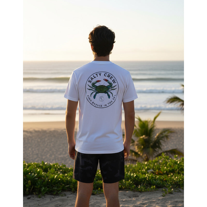 Playera Salty Crew Blue Crabber