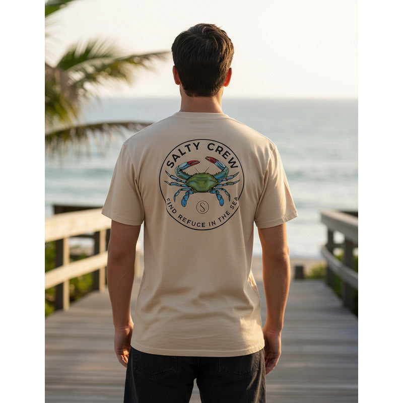 Playera Salty Crew Blue Crabber