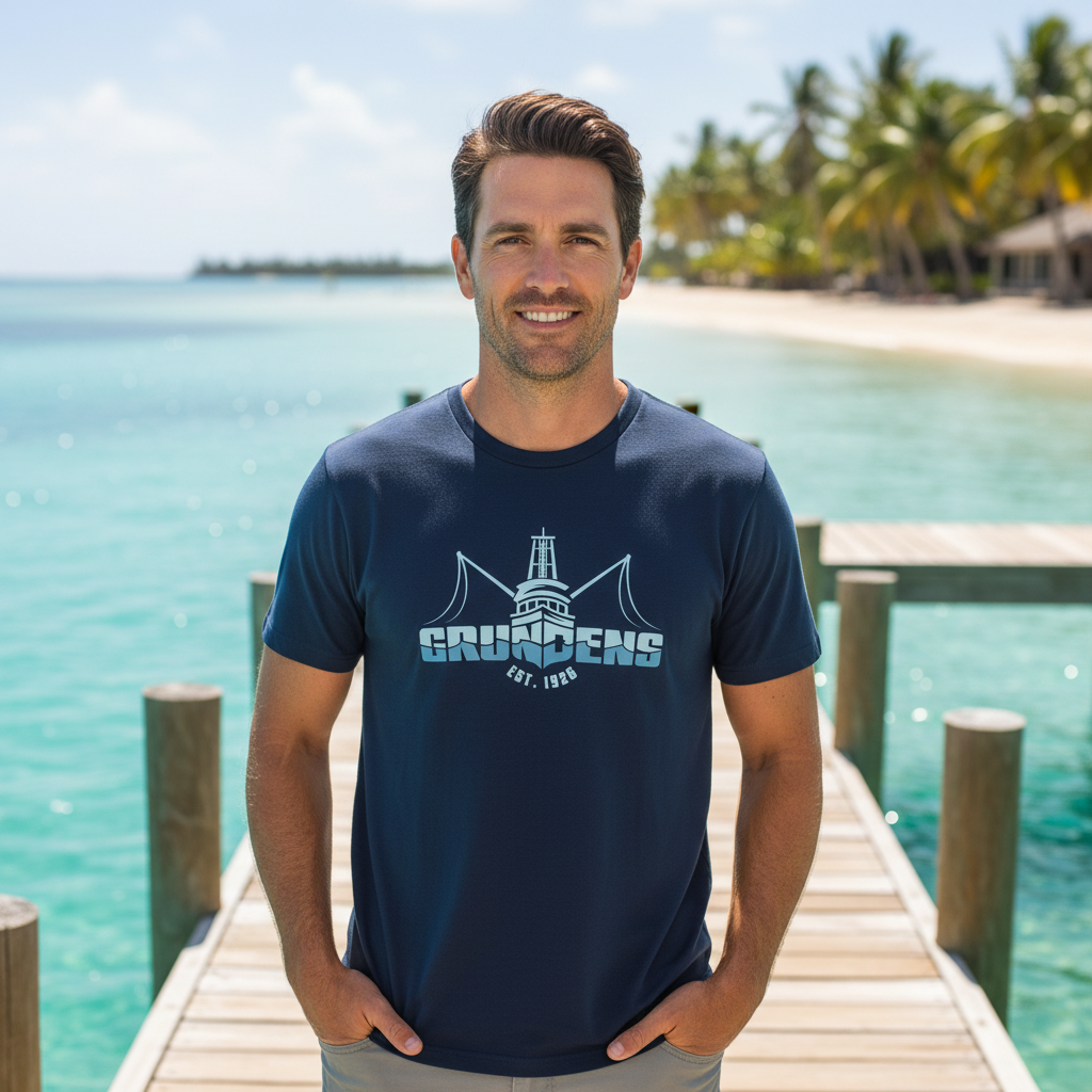 Playera Grundens Logo Boat
