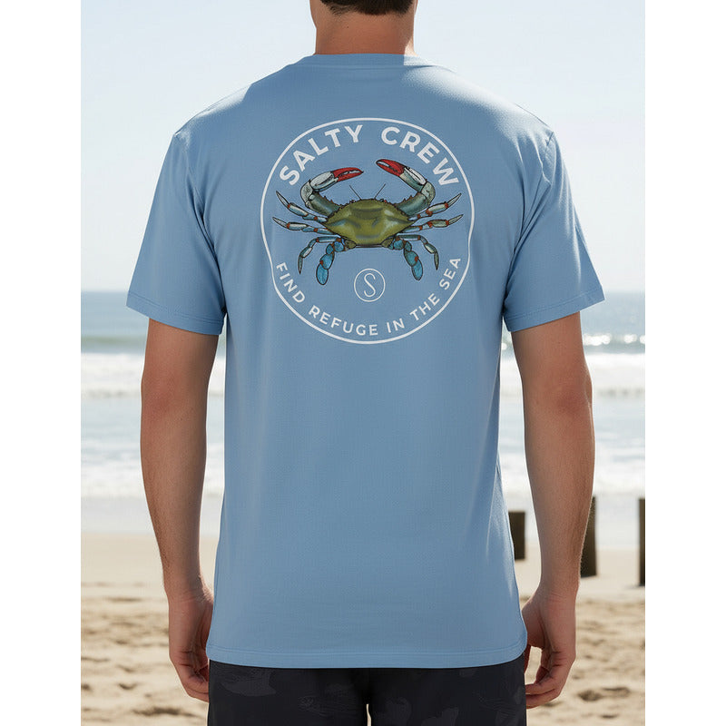 Playera Salty Crew Blue Crabber