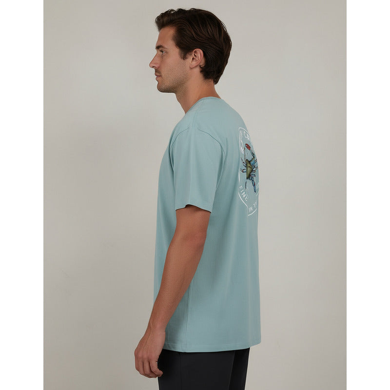 Playera Salty Crew Blue Crabber