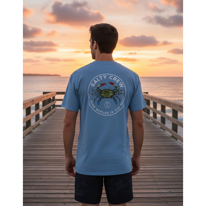 Playera Salty Crew Blue Crabber