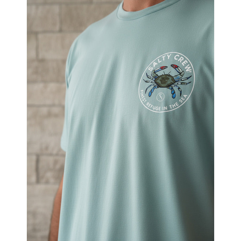 Playera Salty Crew Blue Crabber