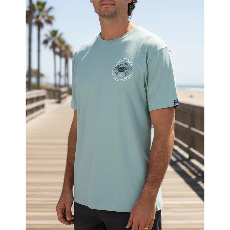 Playera Salty Crew Blue Crabber