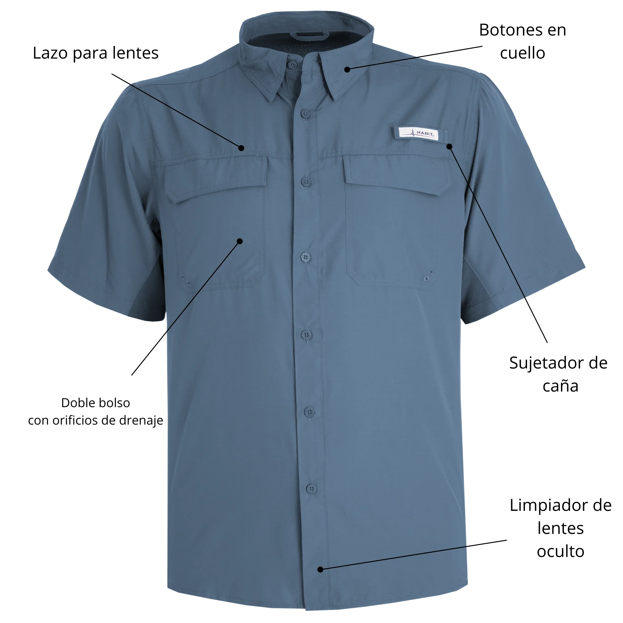 Camisa Habit Trapper Cabin manga corta