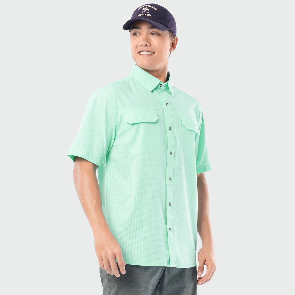 Camisa Guy Harvey Eco Angler Manga Corta Performance Fishing Shirt