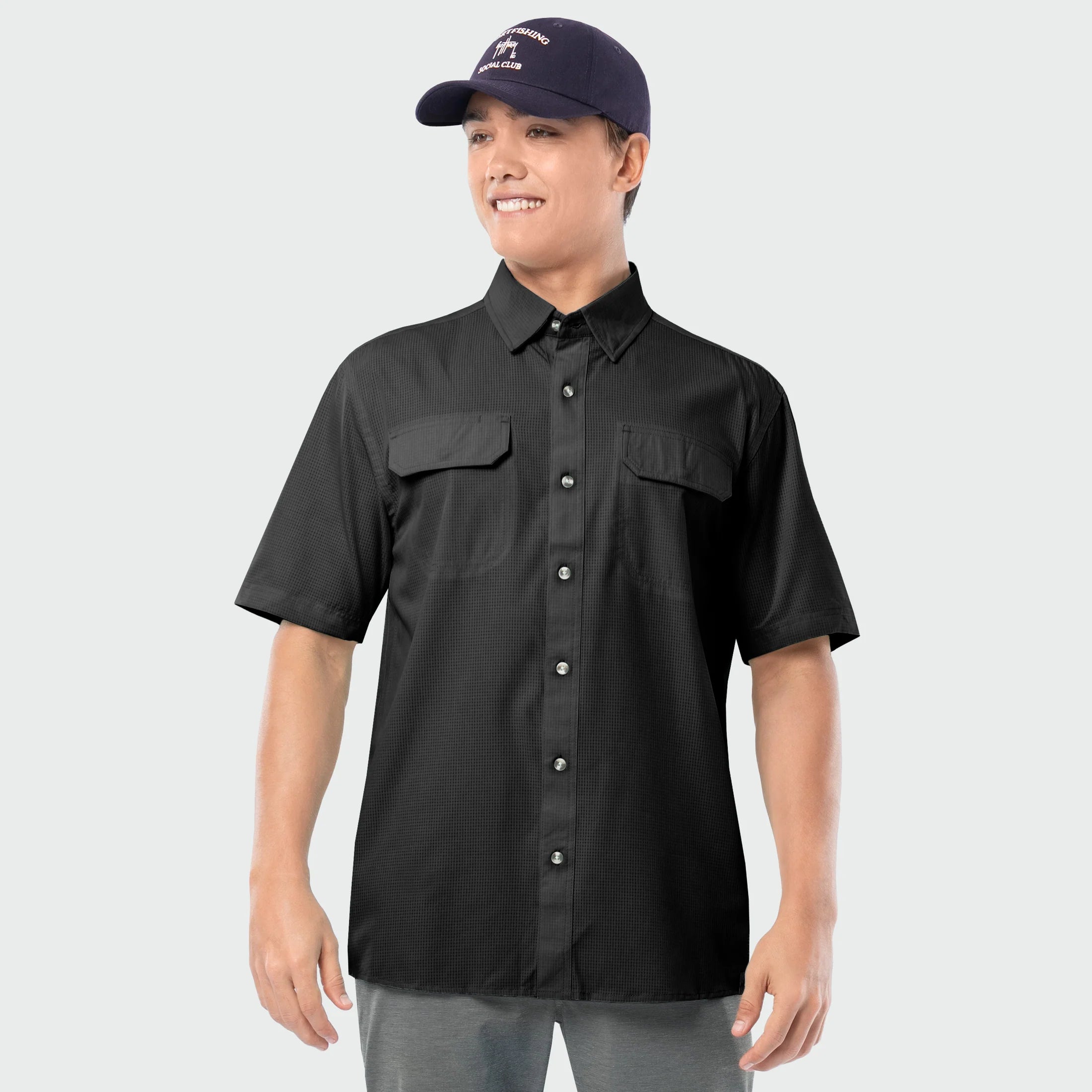 Camisa Guy Harvey Eco Angler Manga Corta Performance Fishing Shirt