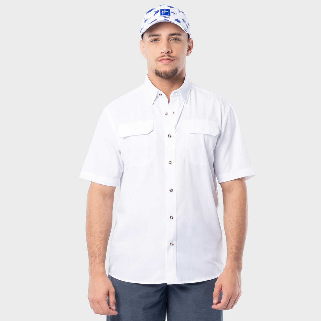 Camisa Guy Harvey Eco Angler Manga Corta Performance Fishing Shirt