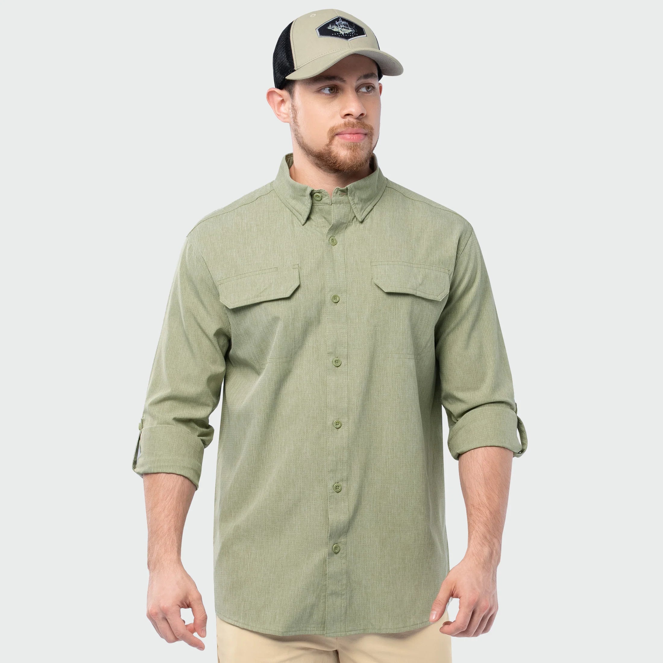 Camisa Guy Harvey Eco Angler Manga Larga Performance Fishing Shirt
